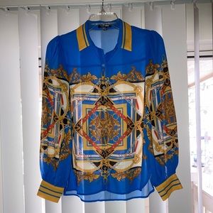 Sheer Print Blouse/Size XS